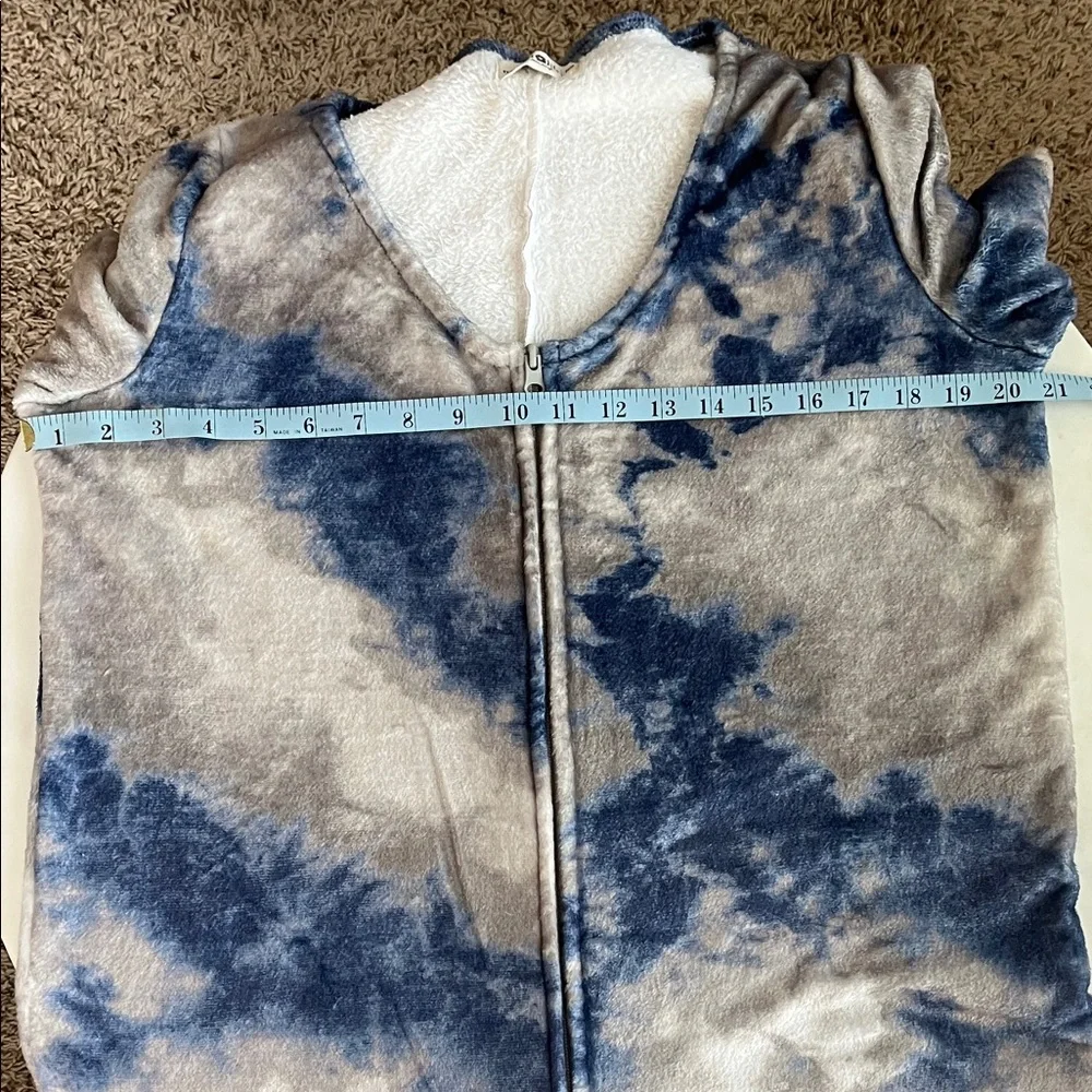 Natural Life Open Foot Onesie XS Blue & Gray Tie Dye Zip Up - Picture 10 of 11